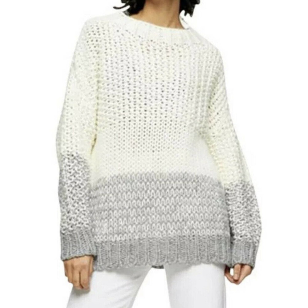 Topshop Chunky Knit Contrast Oversized Sweater M/L NWT